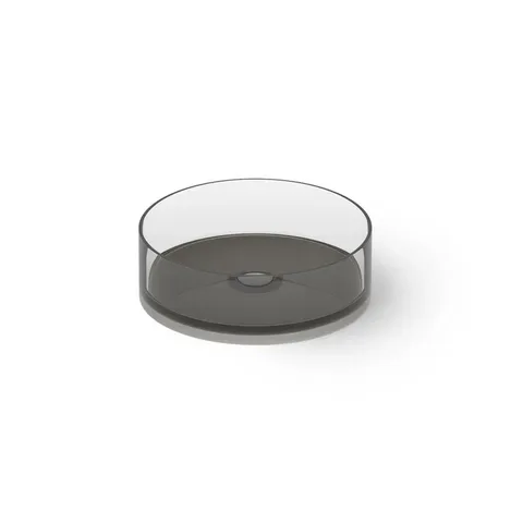 DEA DESIGN Washbasins Раковина настольная 45x45xh14,5 см, материал: Glasstech прозрачная смола, цвет: Smoky Black R4