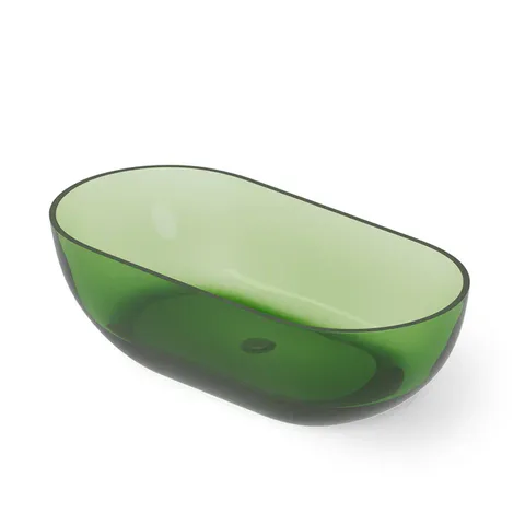 DEA DESIGN Shadow Ванна отдельностоящая 155x77xh52 см, материал: Glasstech прозрачная смола, цвет: Emerald R3