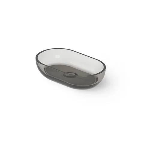 DEA DESIGN Washbasins Раковина настольная 55x32xh13 см, материал: Glasstech прозрачная смола, цвет: Smoky Black R4