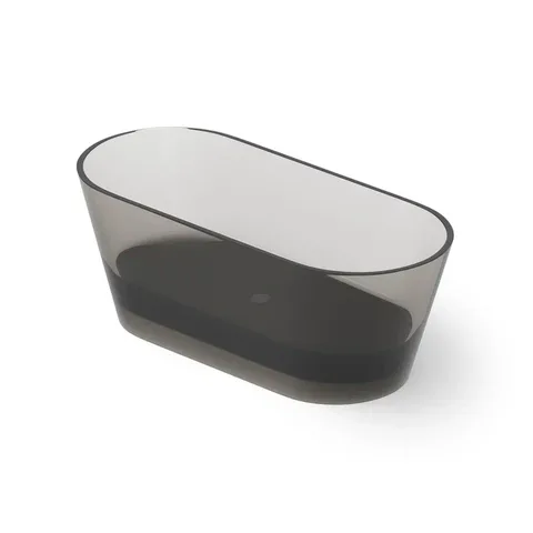 DEA DESIGN Shadow Ванна отдельностоящая 160x70xh58 см, материал: Glasstech прозрачная смола, цвет: Smoky Black R4