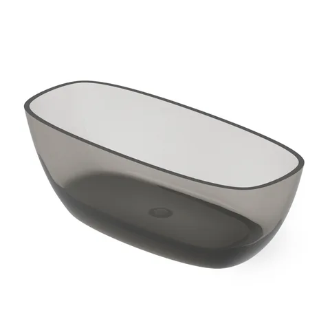 DEA DESIGN Soul Ванна отдельностоящая 170x72xh56 см, материал: Glasstech прозрачная смола, цвет: Smoky Black R4