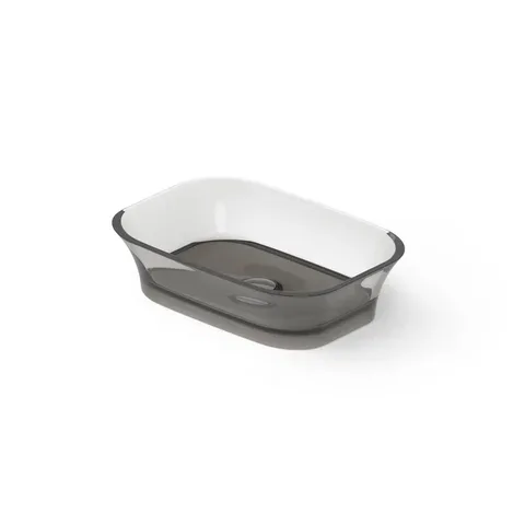 DEA DESIGN Washbasins Раковина настольная 55x38xh14 см, материал: Glasstech прозрачная смола, цвет: Smoky Black R4