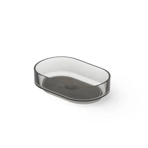 DEA DESIGN Washbasins Раковина настольная 56x36xh15 см, материал: Glasstech прозрачная смола, цвет: Smoky Black R4