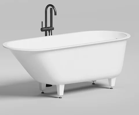 Salini ORNELLA KIT Встраиваемая ванна 1600х700х600мм, "Up&Down", сифон,  щелевой слив-перелив, мат-л: S-Sense, белый глянец Фурнитура: белая + Oval