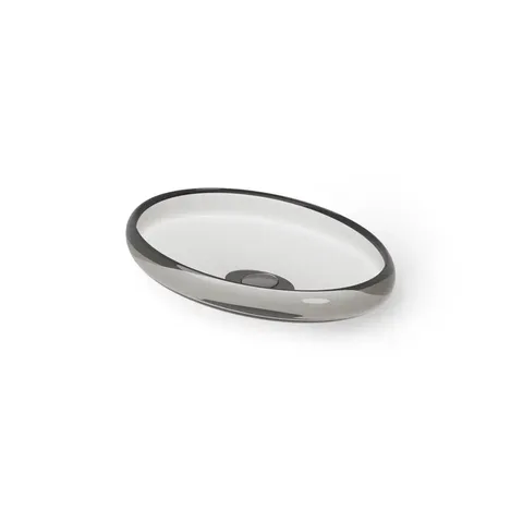 DEA DESIGN Washbasins Раковина настольная 60x40xh11,2 см, материал: Glasstech прозрачная смола, цвет: Smoky Black R4