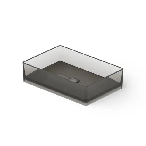 DEA DESIGN Washbasins Раковина настольная 60x40xh14,5 см, материал: Glasstech прозрачная смола, цвет: Smoky Black R4