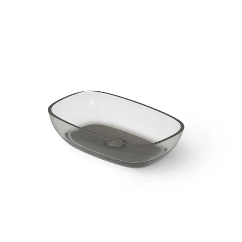 DEA DESIGN Washbasins Раковина настольная 60x36xh14 см, материал: Glasstech прозрачная смола, цвет: Smoky Black R4