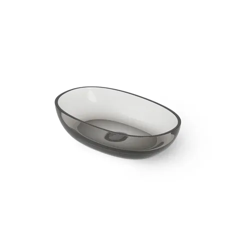 DEA DESIGN Washbasins Раковина настольная 60x36xh14 см, материал: Glasstech прозрачная смола, цвет: Smoky Black R4