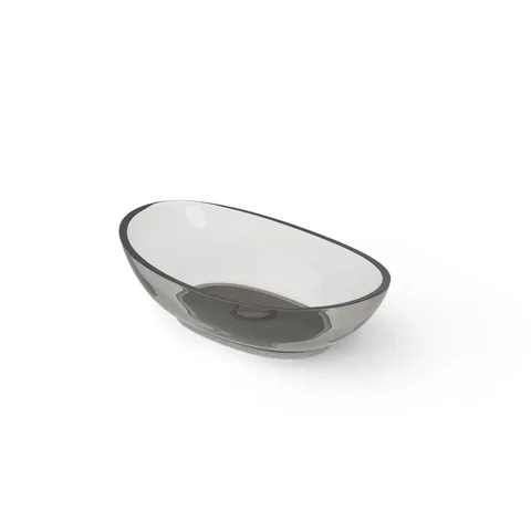 DEA DESIGN Washbasins Раковина настольная 60x35xh16 см, материал: Glasstech прозрачная смола, цвет: Smoky Black R4