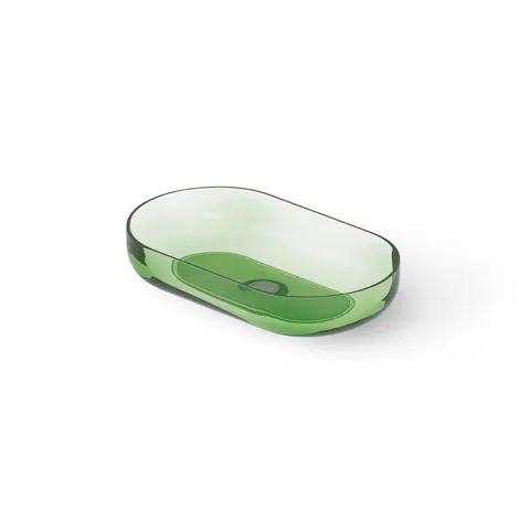 DEA DESIGN Washbasins Раковина настольная 58x34xh12 см, материал: Glasstech прозрачная смола, цвет: Emerald R3