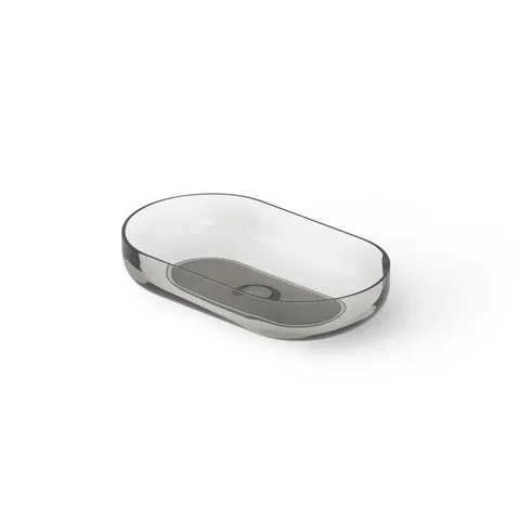 DEA DESIGN Washbasins Раковина настольная 58x34xh12 см, материал: Glasstech прозрачная смола, цвет: Smoky Black R4