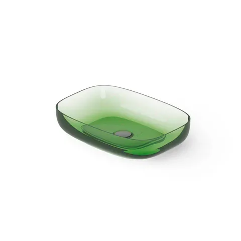DEA DESIGN Washbasins Раковина настольная 55x38xh12 см, материал: Glasstech прозрачная смола, цвет: Emerald R3