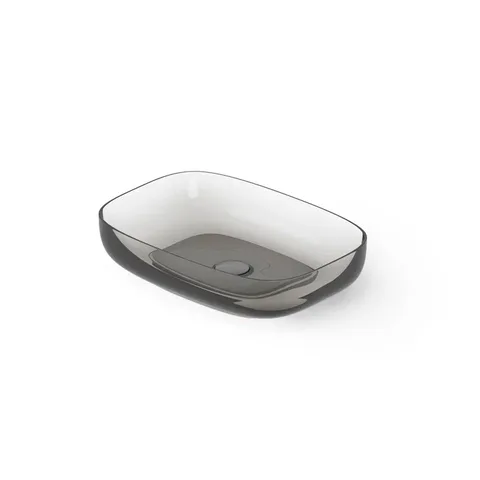 DEA DESIGN Washbasins Раковина настольная 55x38xh12 см, материал: Glasstech прозрачная смола, цвет: Smoky Black R4
