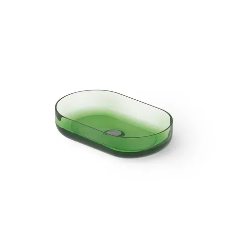 DEA DESIGN Washbasins Раковина настольная 55x34xh12 см, материал: Glasstech прозрачная смола, цвет: Emerald R3