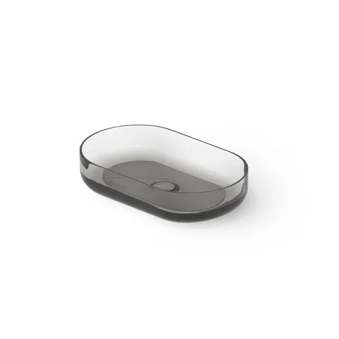 DEA DESIGN Washbasins Раковина настольная 55x34xh12 см, материал: Glasstech прозрачная смола, цвет: Smoky Black R4