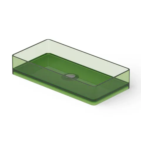 DEA DESIGN Washbasins Раковина настольная 80x40xh14,5 см, материал: Glasstech прозрачная смола, цвет: Emerald R3