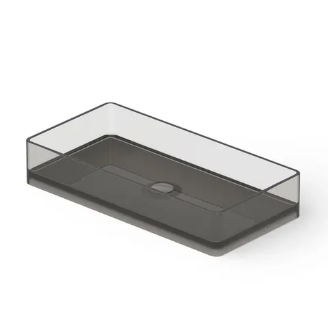 DEA DESIGN Washbasins Раковина настольная 80x40xh14,5 см, материал: Glasstech прозрачная смола, цвет: Smoky Black R4