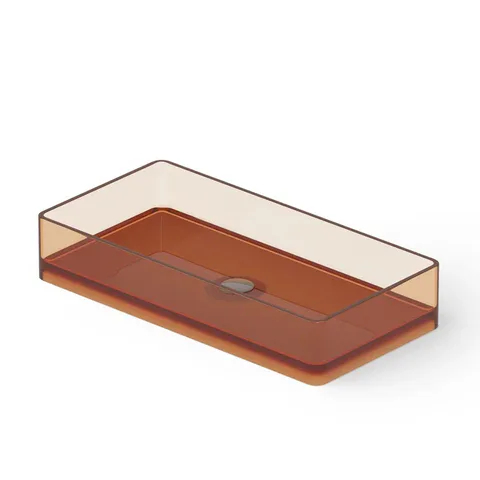 DEA DESIGN Washbasins Раковина настольная 80x40xh14,5 см, материал: Glasstech прозрачная смола, цвет: Sunset R1
