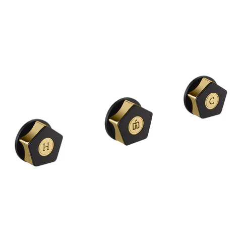 Newform ParkLE Комплект смесителя для душа с перекл. на 3 потока, с подключением на 1/2”,  цвет:   PVD glossy gold + черный матовый