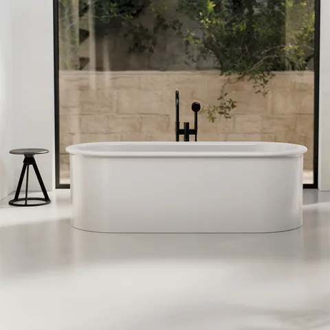 BETTE Suno Oval Ванна отдельностоящая с шумоизоляцией и экраном 1775×775×420 мм, белая (дополнительно нужен слив B642-)