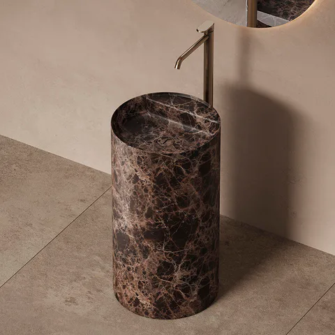 DEA DESIGN Marble Раковина Firenze из мрамора наполньная h850х450х450 мм , цвет Dark Emperador