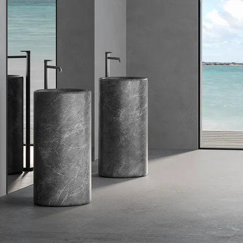 DEA DESIGN Marble Раковина Genoa из мрамора наполньная h900х400х400 мм , цвет Italian Grey