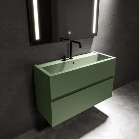 KERASAN KANAAL Тумба подвесная , 1 ящик, 100х46,5 см, цвет Matt green