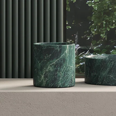 DEA DESIGN Marble Стакан из мрамора настольный h130х100х100 мм , цвет SG Stone Green