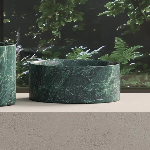 DEA DESIGN Marble Контейнер из  мрамора настольный h100 D250 мм , цвет SG Stone Green