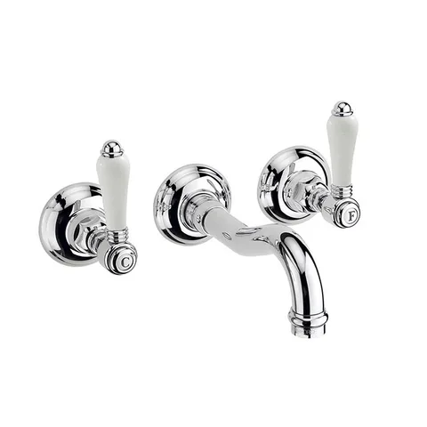 Nicolazzi Petit Mont Blanc Смеситель настенный для раковины с 2мя ручками, цвет: хром (внешняя часть)
