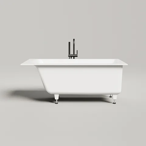 Salini CASCATA  KIT Встраиваемая ванна с прямоугольной чашей 1500x700x625 мм, ножки,  S-Stone, белый матовый (NEW2025)
