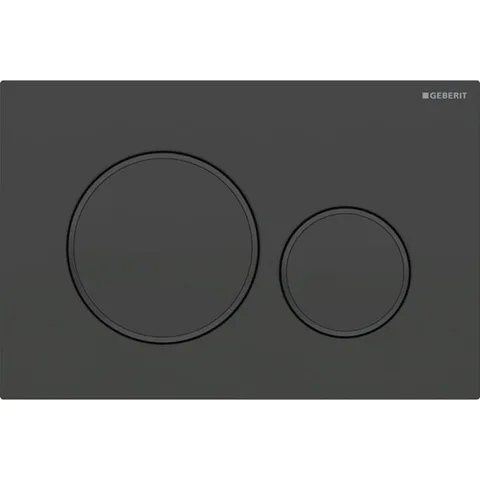 Geberit Sigma20 Клавиша для двойного смыва, круглая: черный матовый лак, легкоочищ. покр., декор. кольца: черный