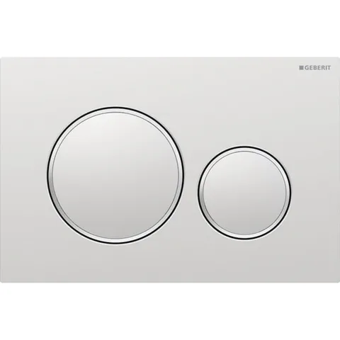 Geberit Sigma20 Клавиша для двойного смыва, круглая: матовый хром, легкоочищ. покр., декор. кольца: глянцевый хром (замена 115.882.KN.1)