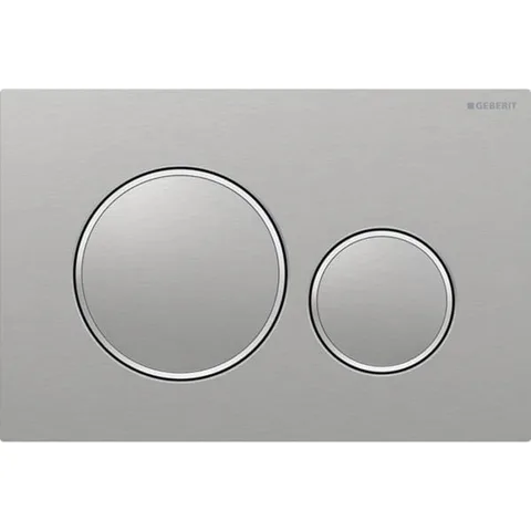 Geberit Sigma20 Клавиша для двойного смыва, круглая: матовая нерж. сталь, легкоочищ. покр., декор. кольца: полиров. нерж. сталь (замена 115.778.SN.1)