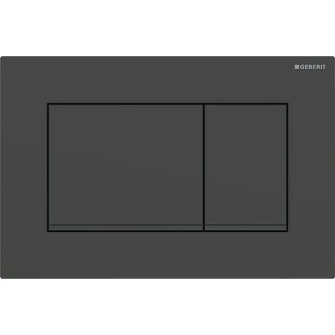 Geberit Sigma20 Клавиша для двойного смыва, квадратная: черный матовый лак, легкоочищ. покр., декор. полоски: черный (бывшая Sigma30)