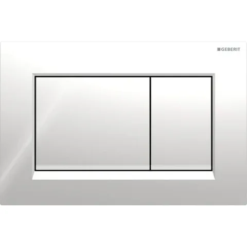 Geberit Sigma20 Клавиша для двойного смыва, квадратная: глянцевый хром, декор. полоски: матовый хром (бывшая Sigma30, замена 115.777.21.1, 115.777.DT.