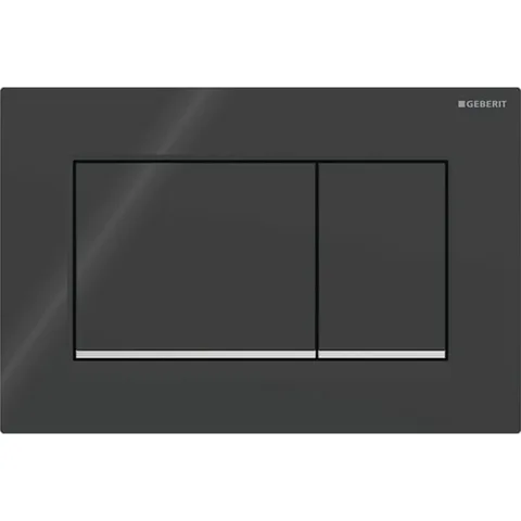 Geberit Sigma20 Клавиша для двойного смыва, квадратная: черные, декор. полоски: глянцевый хром (бывшая Sigma30, замена 115.777.DW.1)