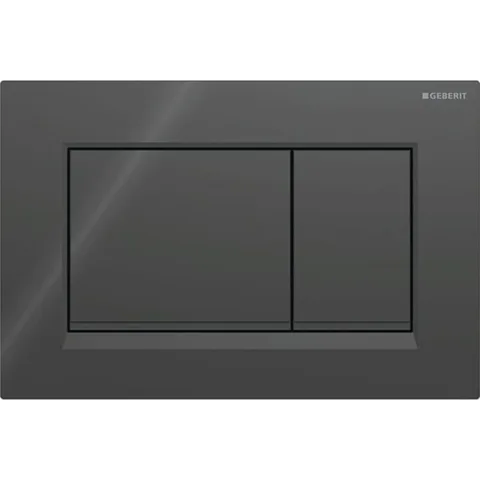 Geberit Sigma20 Клавиша для двойного смыва, квадратная: черные, декор. полоски: черный матовый (бывшая Sigma30)