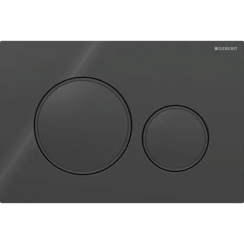 Geberit Sigma20 Клавиша для двойного смыва, круглая: черные, декор. кольца: черный матовый