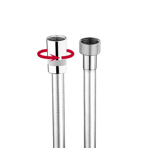 BOSSINI Шланг CROMOLUX из армированного нейлона c поворотным наконечником - см 125 x 1/2 F x 1/2 F - хром