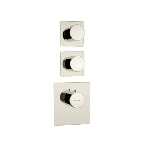 Bossini  Внешняя часть термост. смесителя на 2 потребителя, Brushed Nickel