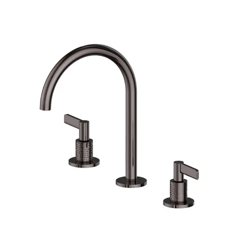 Newform Blink Chic Luxury Смеситель для ванны на 3 отверстия  с подкл. на 1/2” t  со средним изливом, без донного клапана, цвет:  PVD gun metal
