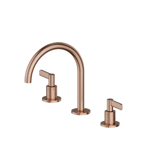 Newform Blink Chic Luxury Смеситель для ванны на 3 отверстия  с подкл. на 1/2” t  с коротким изливом, без донного клапана, цвет:  PVD copper bronze