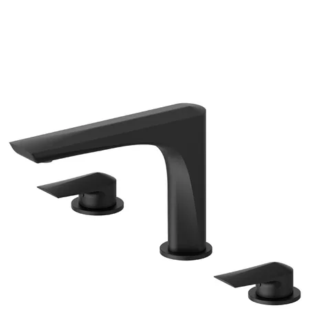 Newform Delta Zero Смеситель для ванны на 3 отверстия (1/2” t piece)  без донного клапана, цвет: черный матовый