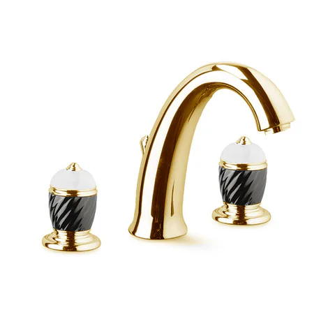 Newform Deluxe Смеситель для раковины на 3 отверстия (1/2” t piece) с  донным клапаном, цвет: gold