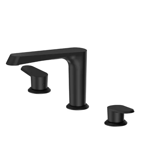 Newform Nio Смеситель для ванны на 3 отверстия (1/2” t piece)  без донного клапана, цвет: черный матовый