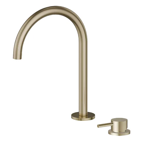 Newform X-Steel 316 Излив для раковиныс монтажом на борт без донного клапана, цвет:  PVD brushed pale gold