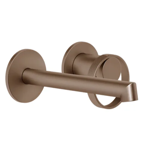GESSI ANELLO Смеситель для раковины настенный, однорычажный, изливом 140-160 мм., без донного клапана, внешняя часть, цвет Copper Brushed PVD