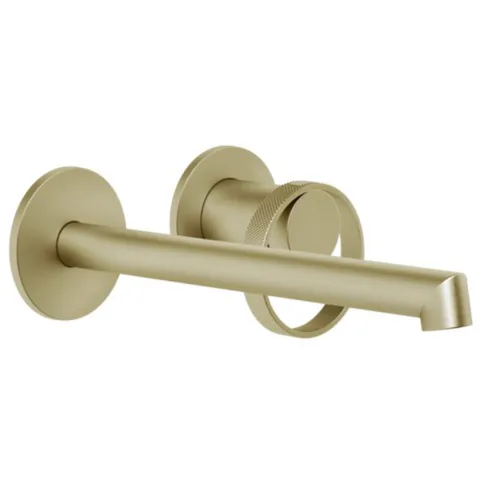 GESSI ANELLO Смеситель для раковины настенный, однорычажный, изливом 140-160 мм., без донного клапана, внешняя часть, цвет Brushed Brass PVD