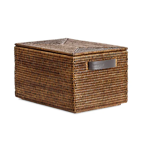 Decor Walther Basket Универсальная коробка с крышкой, цвет: Ротанг темный